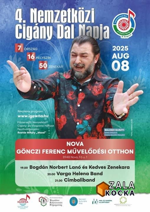 A 2025. évi Cigány Dal Napja novai plakátja