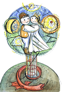 Mesefa - népmesei motívumokból összeállított életfa.