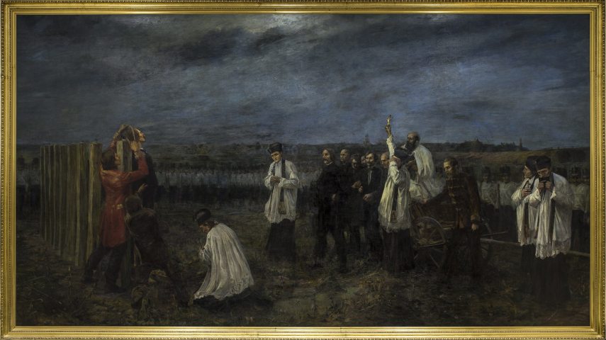 Thorma János Aradi vértanúk című festménye a Thorma János Múzeum új épületszárnyának megnyitóján 2017. november 18-án. Fotó: Ujvári Sándor / MTI